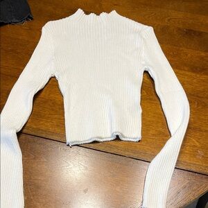 SHEIN White Ribbed Crop Top